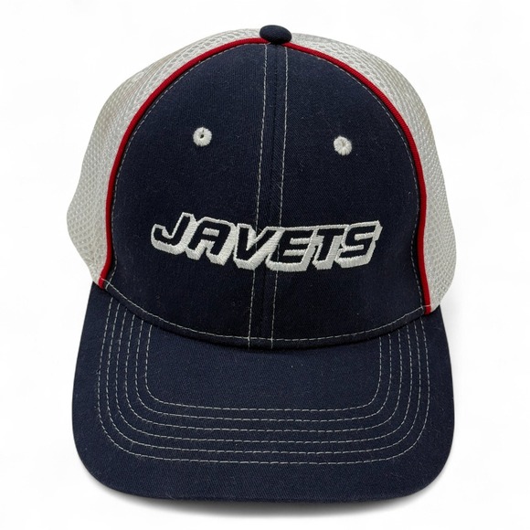 Javets Cap America Golf Navy Blue White Red Mesh Back Hat Adjustable Mens - Picture 1 of 11